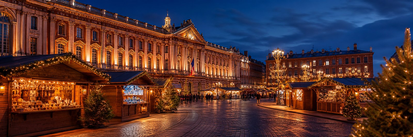 Marché de Noël illuminé à Toulouse